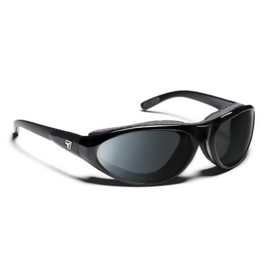 7eye by Panoptx Cyclone Glossy Black Frame with Sharp View Polarized Gray Sunglass 