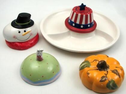 International Wholesale Gifts 049-94675 4 Season Ceramic Chip N Dip Set 