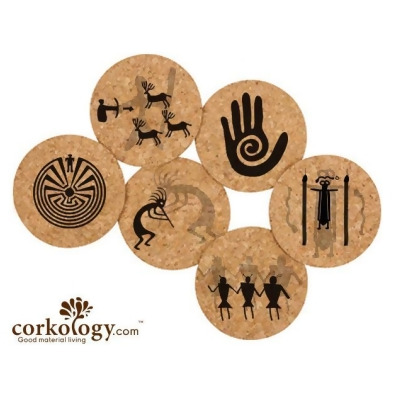 Corkology 407 Petroglyphs Cork Coaster Sets 
