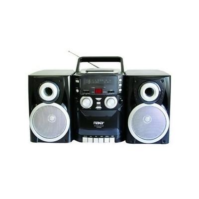 Naxa NPB-426 Portable CD Player with AM-FM Stereo Radio Cassette Player-Recorder and Twin Detachable Speakers 