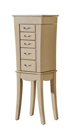 CTE SW0931-AW Carmen 5 Drawer Jewelry Armoire - Antique White 