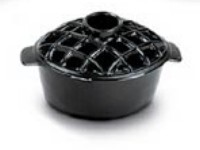 Minuteman T-50-BK 2.2 qt Enamel Steamer - Lattice Top - Black 