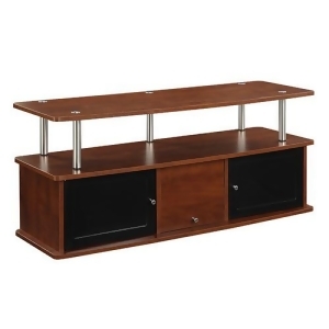 Tv Stand with 3 Cabinets With Cherry Finish - All