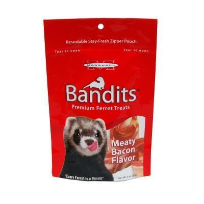 Marshall Pet Products MR00382 Bandit Ferret Treats Meaty Bacon - 3 Oz. 