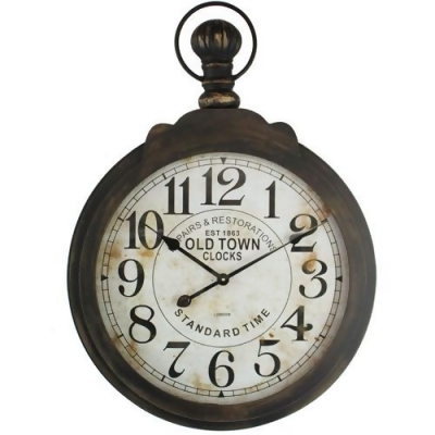 YOSEMITE HOME DECOR CLKB2A147 Mdf Wall Clock with Iron Ring and Glass Lens 