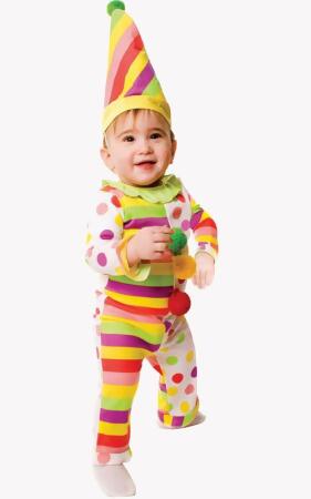 Dress Up America 579-0-6 Dots n Stripes Infant Clown - Size 0-6 Months 