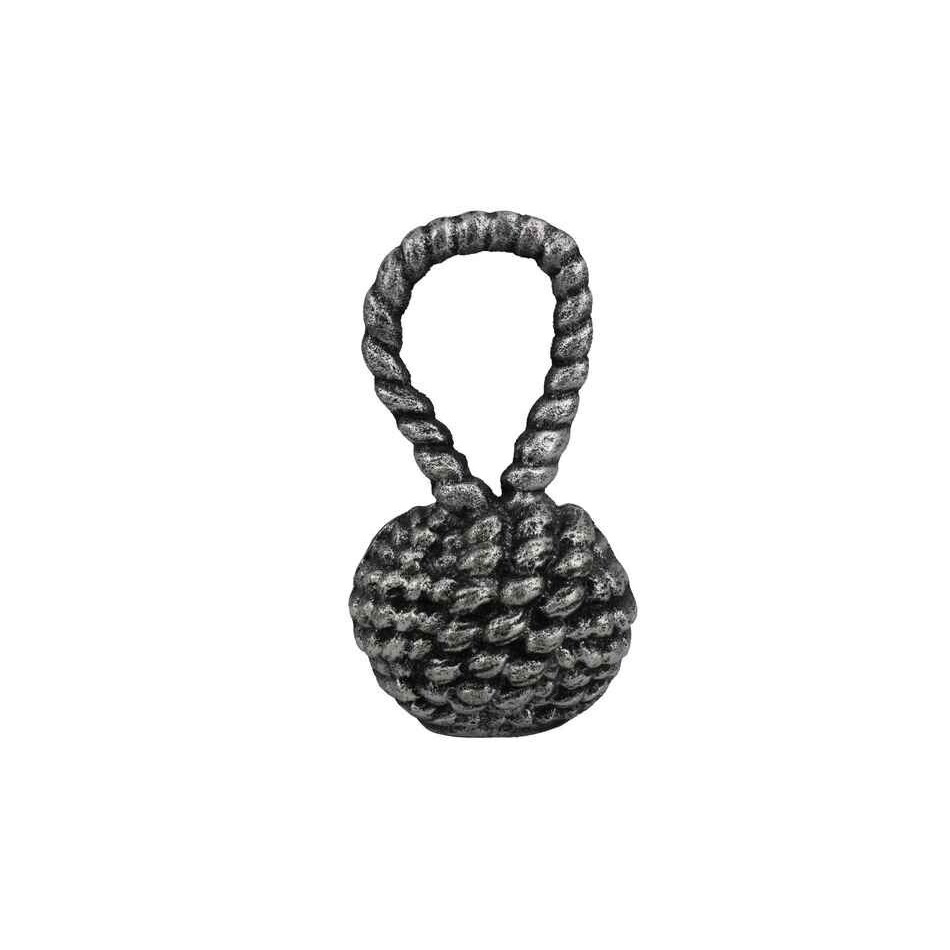 Handcrafted Model Ships K-49007-silver 10 in. Cast Iron Sailors Knot Door Stopper - Antique Silver