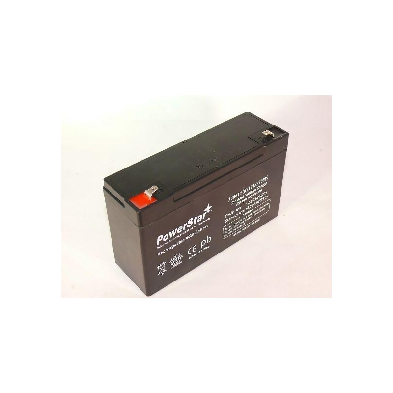 Powerstar PowerStar AGM6V1.2-02 Backup Lead Acid Battery Leoch DJW6-1.2 T1  F1 6V1.3Ah 6V1.4Ah 6V AGM6V1.2-02