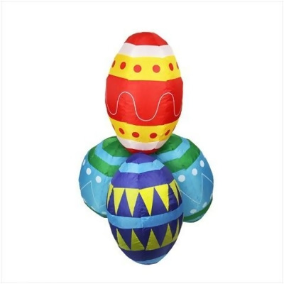 Northlight 4 Ft Inflatable Lighted Stacked Easter Eggs Yard Art