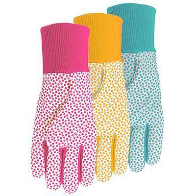Midwest Quality Gloves 522D4 Ladies Combination Jersey & Cotton Canvas Gloves 