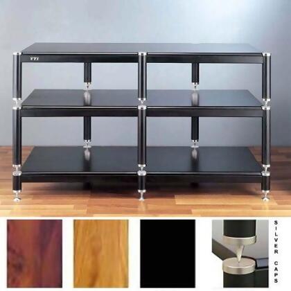 VTI Manufacturing BL503SB 5 Silver Capspike Black Poles 3 Black Shelves TV & AV Stand