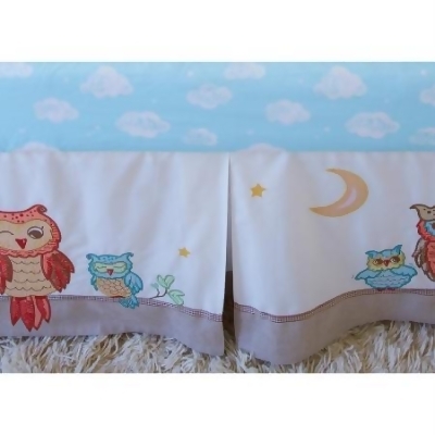 Little Acorn F13B03 Baby Owls Crib Skirt 