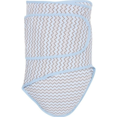 Miracle Blanket 47028 Chevrons With Blue Trim Baby Swaddle Blanket 