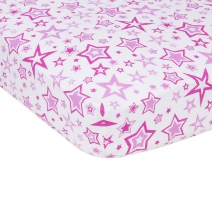 MiracleWare 7040 Radiant Orchid Stars Muslin Crib Sheet