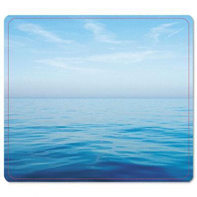 Fellowes 5903901 Recycled Mouse Pad Nonskid Base 7-1/2 x 9 Blue Ocean 