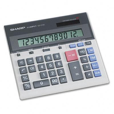 Sharp QS2130 QS-2130 Compact Desktop Calculator 12-Digit LCD 