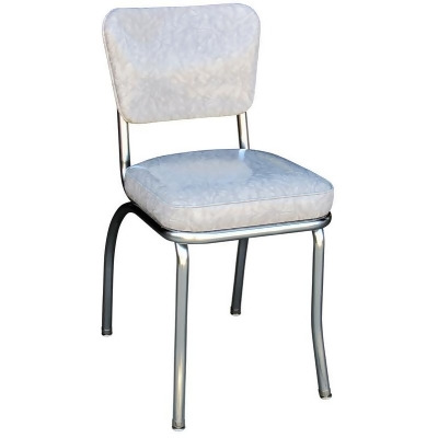 Richardson Seating Corp 4210CIG 4210 Diner Chair -Cracked Ice Grey- with 2 in. Box Seat - Chrome - Cracked Ice Grey 