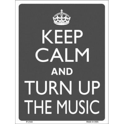 Smart Blonde P-2148 Keep Calm and Turn Up the Music Metal Novelty Parking Sign 