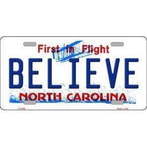 Smart Blonde LP-6496 Believe North Carolina Novelty Metal License Plate