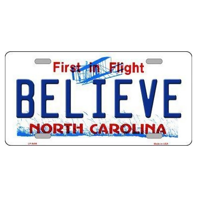 Smart Blonde LP-6496 Believe North Carolina Novelty Metal License Plate 