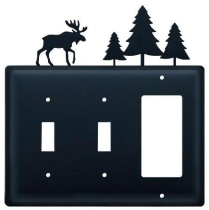 Village Wrought Iron ESSG-22 Switch Cover Triple - Trees 