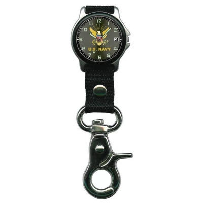 Frontier 6C-1 Chrome Black Nylon Strap Metal Case Clip Watch with Black Dial 
