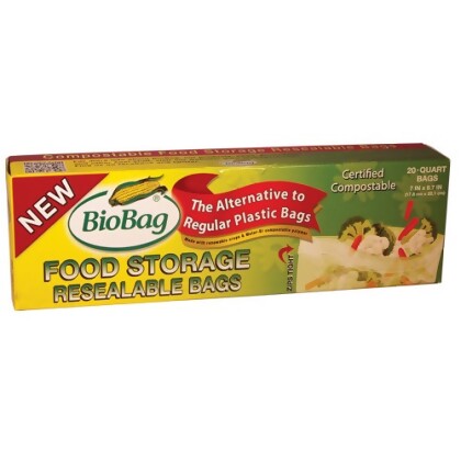 Biobag Resealable Bags, Food Storage - 20 bags