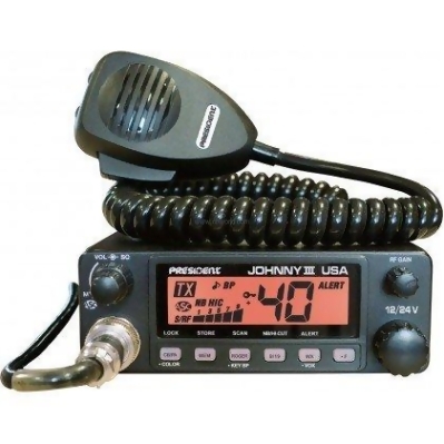 President Johnny III 12-24 Volt CB Radio with 3 Color Display 