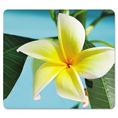 Fellowes FEL5913801 Recycled Mouse Pad Nonskid Base 7.5 x 9 Yellow Flowers 