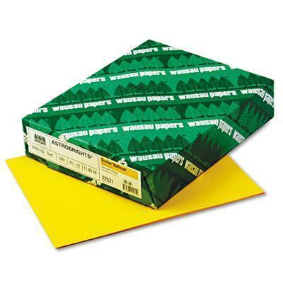 Wausau Paper 22531 Astrobrights Colored Paper 24lb 8.5 x 11 Solar Yellow 500 Sheets-Ream 