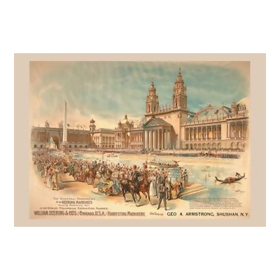 Buy Enlarge 0-587-14505-6C12X18 Triumphal Procession Columbia Expo- William Deering and Co.- Canvas Size C12X18 