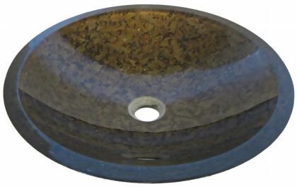 Novatto NOHP-G031 LAGHETTO Forest Green Brown and Gold Hand Painted Glass Vessel Sink 18-Inch Diameter 