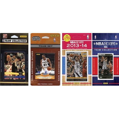 CandICollectables SPURS4TS NBA San Antonio Spurs 4 Different Licensed Trading Card Team Sets 