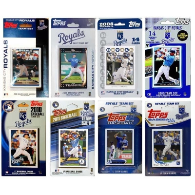 CandICollectables ROYALS813TS MLB Kansas City Royals 8 Different Licensed Trading Card Team Sets 