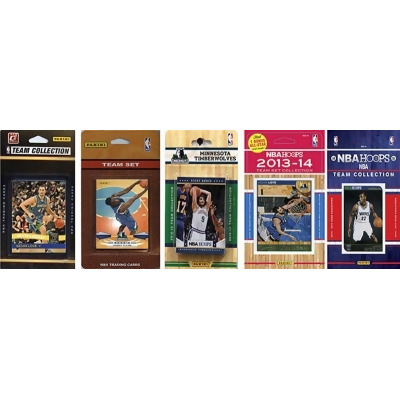 CandICollectables TWOLVES514TS NBA Minnesota Timberwolves 5 Different Licensed Trading Card Team Sets 