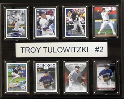 CandICollectables 1215TULO8C MLB 12 x 15 in. Troy Tulowitzki Colorado Rockies 8-Card Plaque