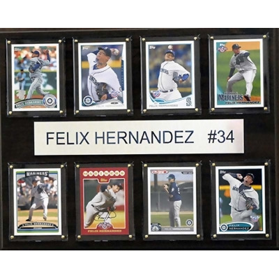 CandICollectables 1215FELIXH8C MLB 12 x 15 in. Felix Hernandez Seattle Mariners 8-Card Plaque 