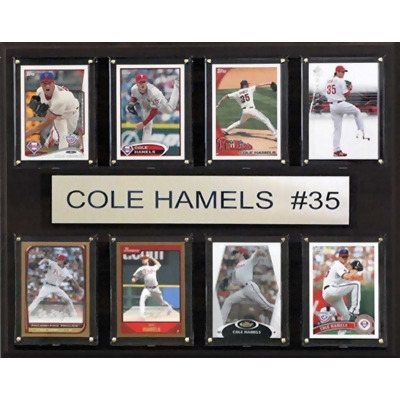 CandICollectables 1215HAMELS8C MLB 12 x 15 in. Cole Hamels Philadelphia Phillies 8-Card Plaque 