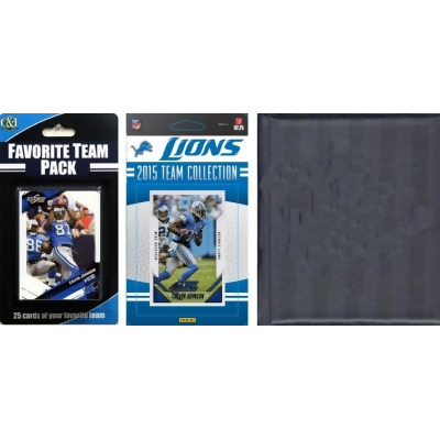 CandICollectables 2015LIONSTSC NFL Detroit Lions Licensed 2015 Score Team Set & Favorite Player Trading Card Pack Plus Storage Album 