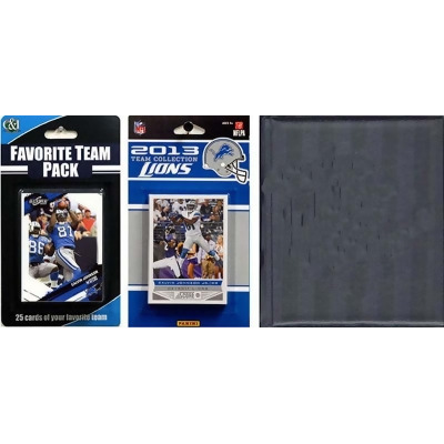 CandICollectables 2013LIONSTSC NFL Detroit Lions Licensed 2013 Score Team Set & Favorite Player Trading Card Pack Plus Storage Album 