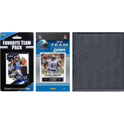 CandICollectables 2014LIONSTSC NFL Detroit Lions Licensed 2014 Score Team Set & Favorite Player Trading Card Pack Plus Storage Album 