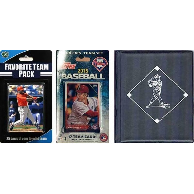 CandICollectables 2015PHILLSTSC MLB Philadelphia Phillies Licensed 2015 Topps Team Set & Favorite Player Trading Cards Plus Storage Album 