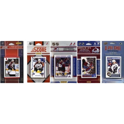 CandICollectables AVALANCHE514TS NHL Colorado Avalanche 5 Different Licensed Trading Card Team Sets 
