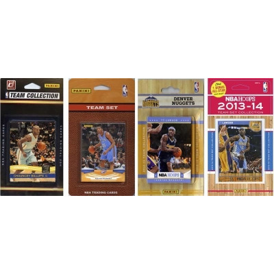 CandICollectables NUGGETS4TS NBA Denver Nuggets 4 Different Licensed Trading Card Team Sets 