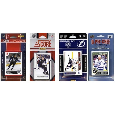 CandICollectables LIGHTNING414TS NHL Tampa Bay Lightning 4 Different Licensed Trading Card Team Sets 
