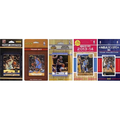 CandICollectables NUGGETS514TS NBA Denver Nuggets 5 Different Licensed Trading Card Team Sets 