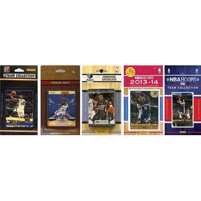 CandICollectables GRIZZLIES514TS NBA Memphis Grizzlies 5 Different Licensed Trading Card Team Sets 