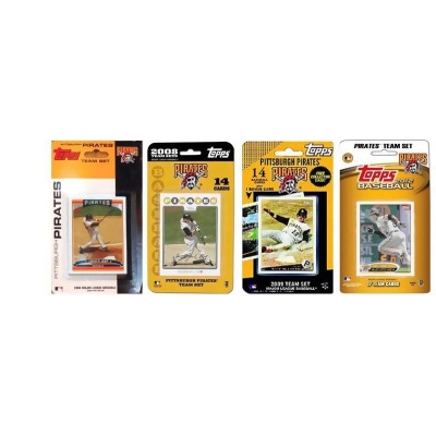 CandICollectables PIRATES414TS Pittsburgh Pirates MLB 4 Different Licensed Trading Card Team Sets 