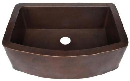Novatto TCK-008AN Novatto Curved Farmhouse Copper Kitchen Sink Copper Brown 