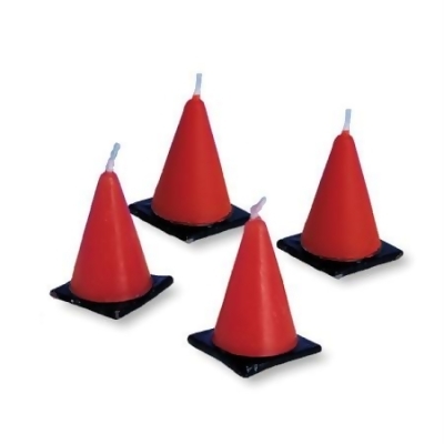 Creative Converting Construction Cone Molded Candle Set 6 Count - Case of 12 
